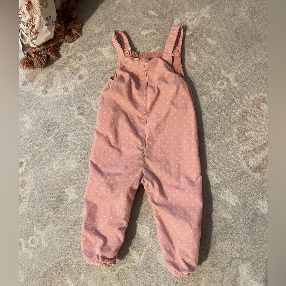 Boden Like New Pink Bunny Corduroy Overalls Sz 18-24M - Picture 4 of 4